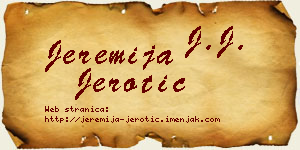 Jeremija Jerotić vizit kartica